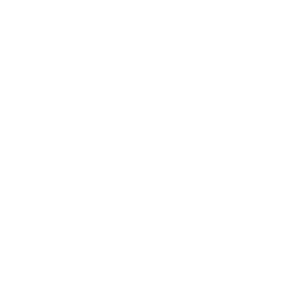 Outline icon of a person wearing a headset, speaking, and working on a laptop.